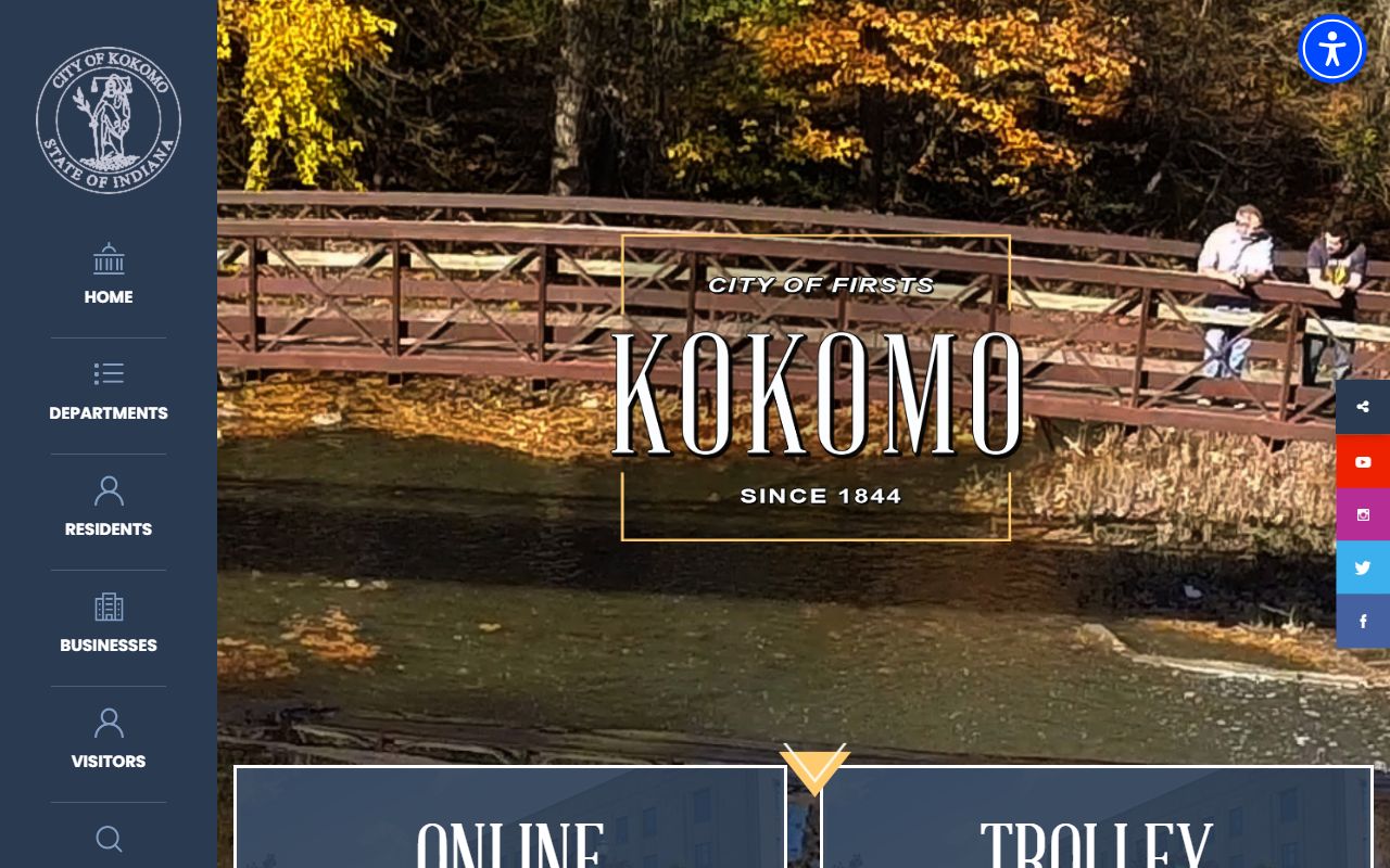 Kokomo Police Department homepage for Kokomo 24 hour booking records