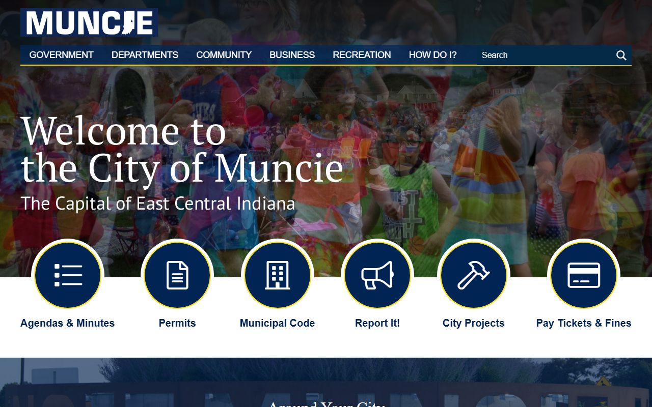 Muncie Police Department homepage for Muncie 24 hour booking records