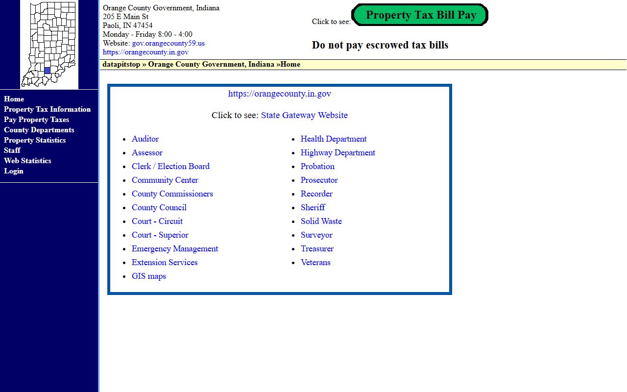 Orange County Sheriff's Office homepage with contact information and resources for Orange County 24 hour booking