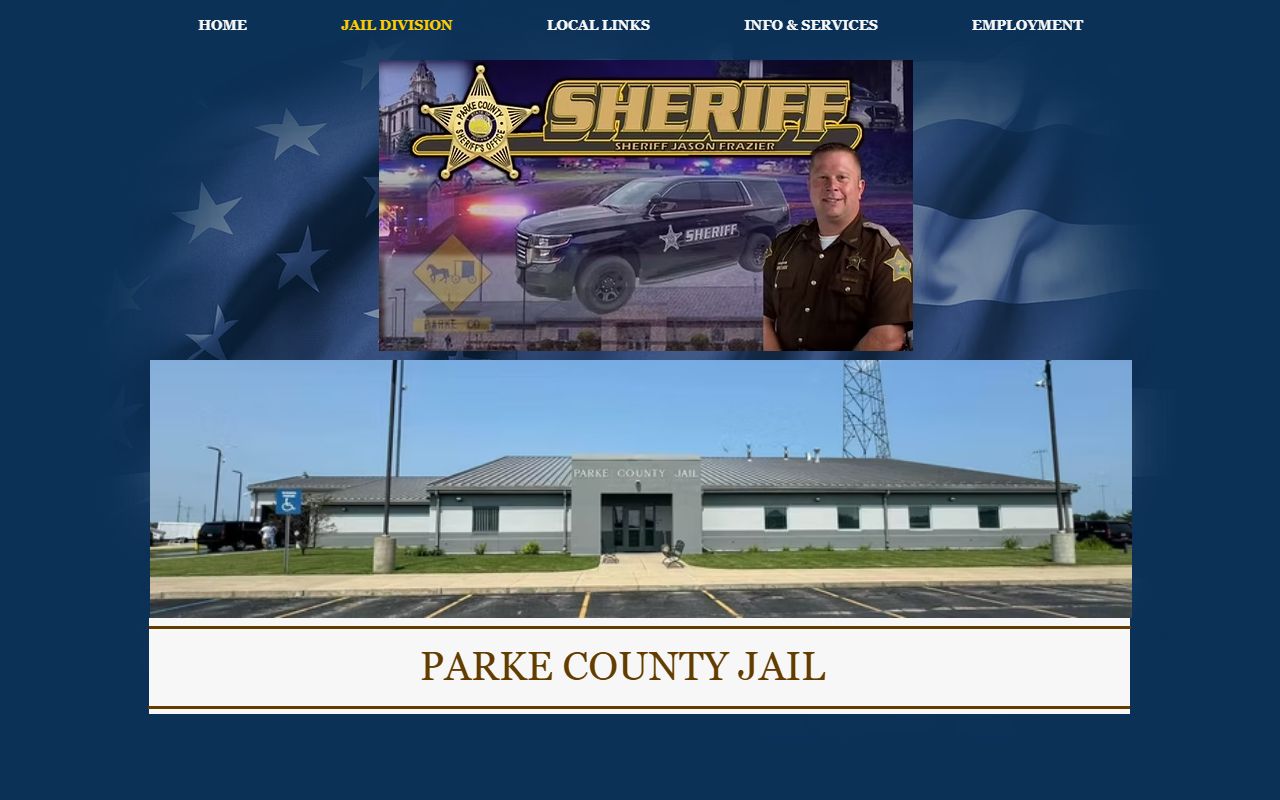 Parke County Sheriff inmate roster showing booking information for Parke County 24 hour booking records