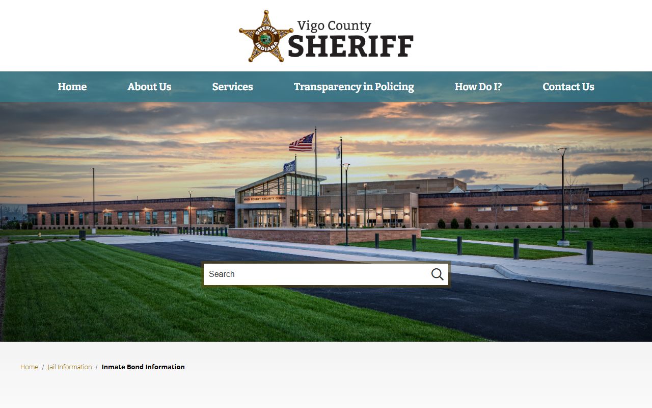 Vigo County Sheriff inmate lookup database for Vigo County 24 hour booking records search